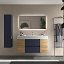 Mueble de baño Bequia Plus suspendido 2 cajones 2 puertas azul mate y roble 120cm de Salgar